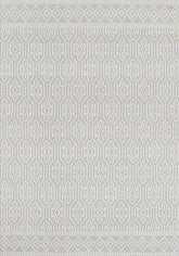 Bellora Geometric Light Grey Wool Rug