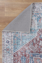 Santorini Kutha Blue Red Washable Rug - VTL1189-01