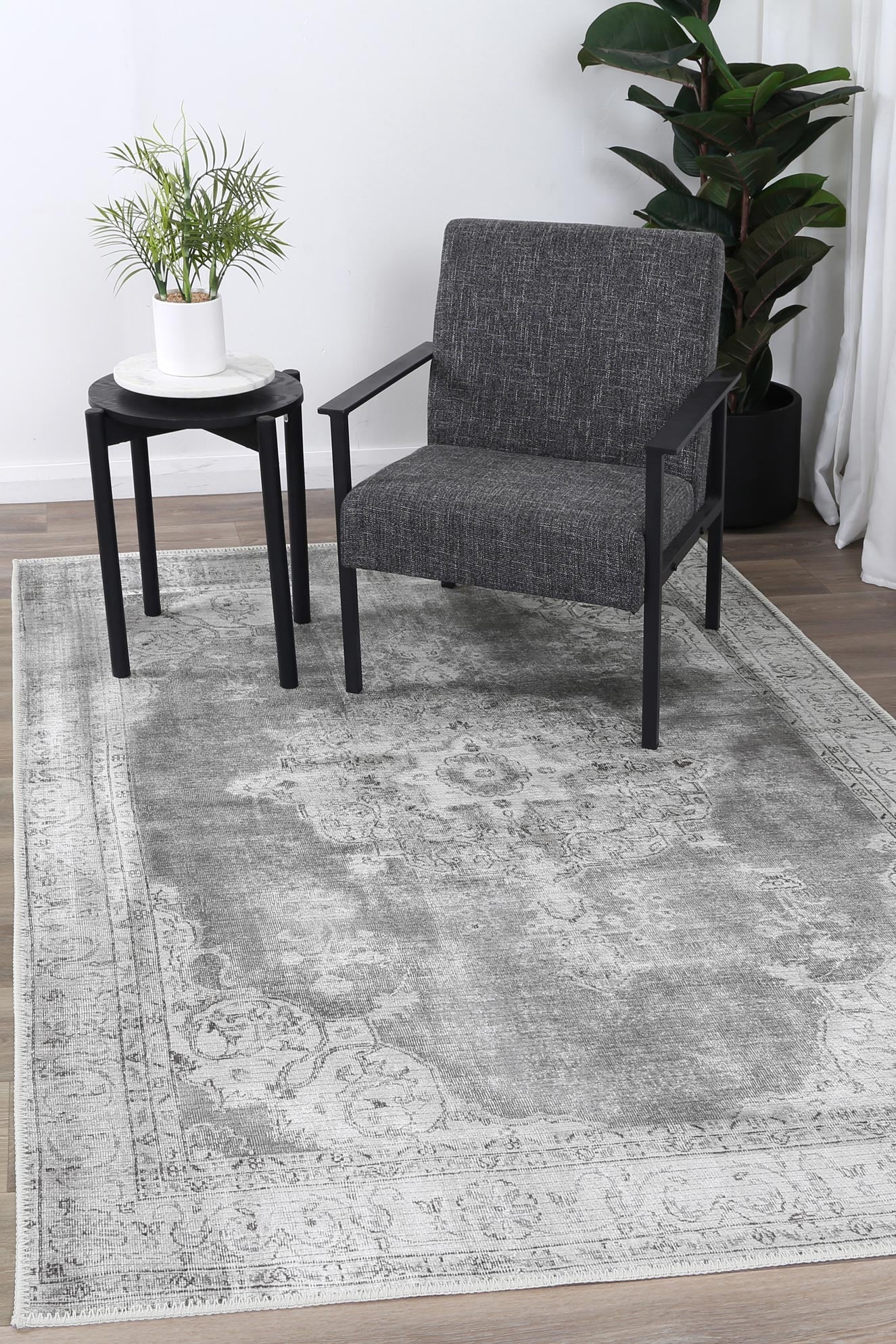 Santorini Isin Light Grey Washable Rug - VTL1192-01