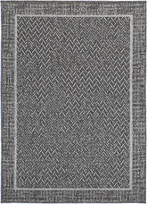 Brenna Black Natural Boarder Rug