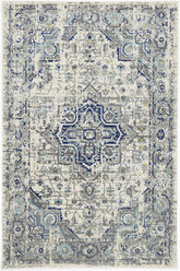 Evadne MeMontana Ivory & Blue Rug