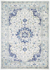 Evadne Magnificance Ivory and Blue Rug
