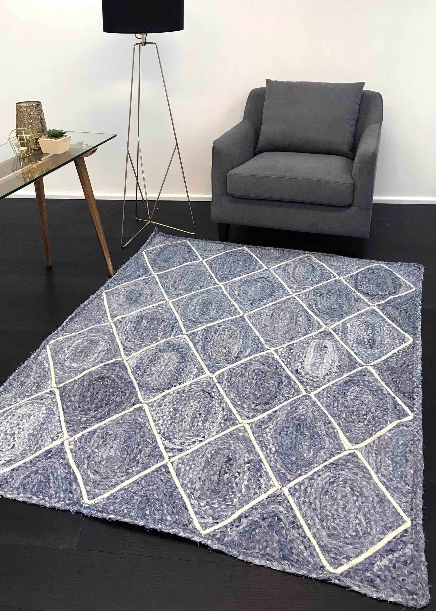 Verdan Blue Diamond Rug