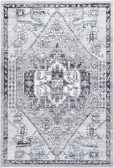 Lorena Lynnwood Hall Traditional Grey Rug