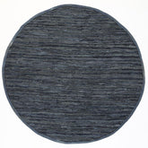 Marina Grey Leather Chindi Round Rug