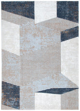 Mosaic Geometric Shapes Blue Multi Rug - INDU006