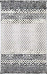 Covea Tribal Edge Cream Anthracite Rug