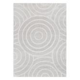 Frayla Ellipse Light Grey Wool Rug