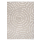 Frayla Ellipse Beige Wool Rug