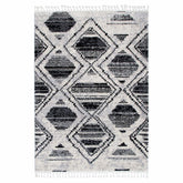 Quarry Slate Diamond Black & White Geometric Rug