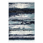 Quarry Slate Horizon Blue Abstract Rug