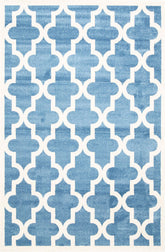Stilo Blue and White Lattice Pattern Kids Rug