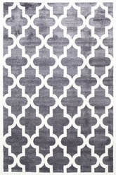Stilo Grey and White Lattice Pattern Kids Rug