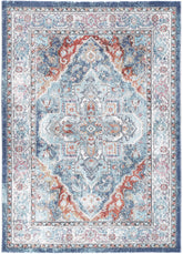 Glenmere Maykel Blue & Terracotta Transitional Rug