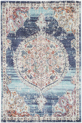 Glenmere Hollow Medalion Transitional Navy & Multi Rug