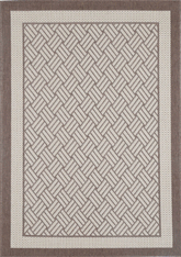 Briarwood Beige Geometric Ikat Bordered Rug