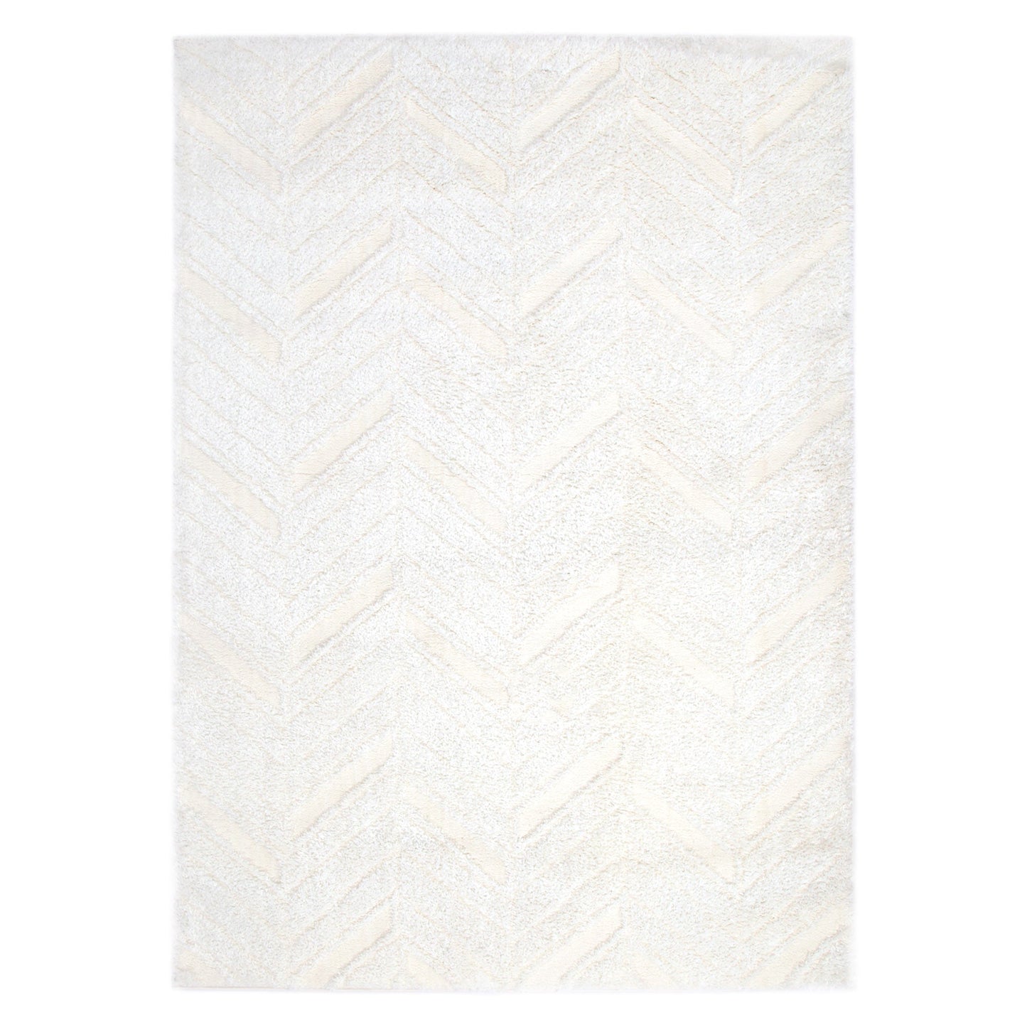 Pebble Chevron Cream Shag Rug