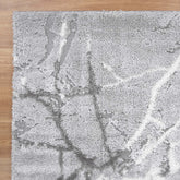 Pebble Abstract Silver Shag Rug