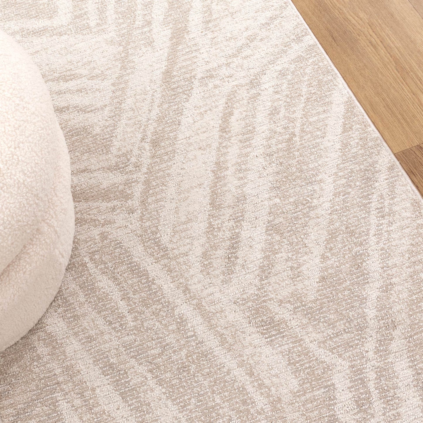Solstice Geo Lines Beige Cream Rug - TOS1