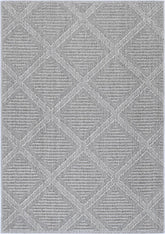 Torrelle Vouza Grey Geometric Flatweave Rug