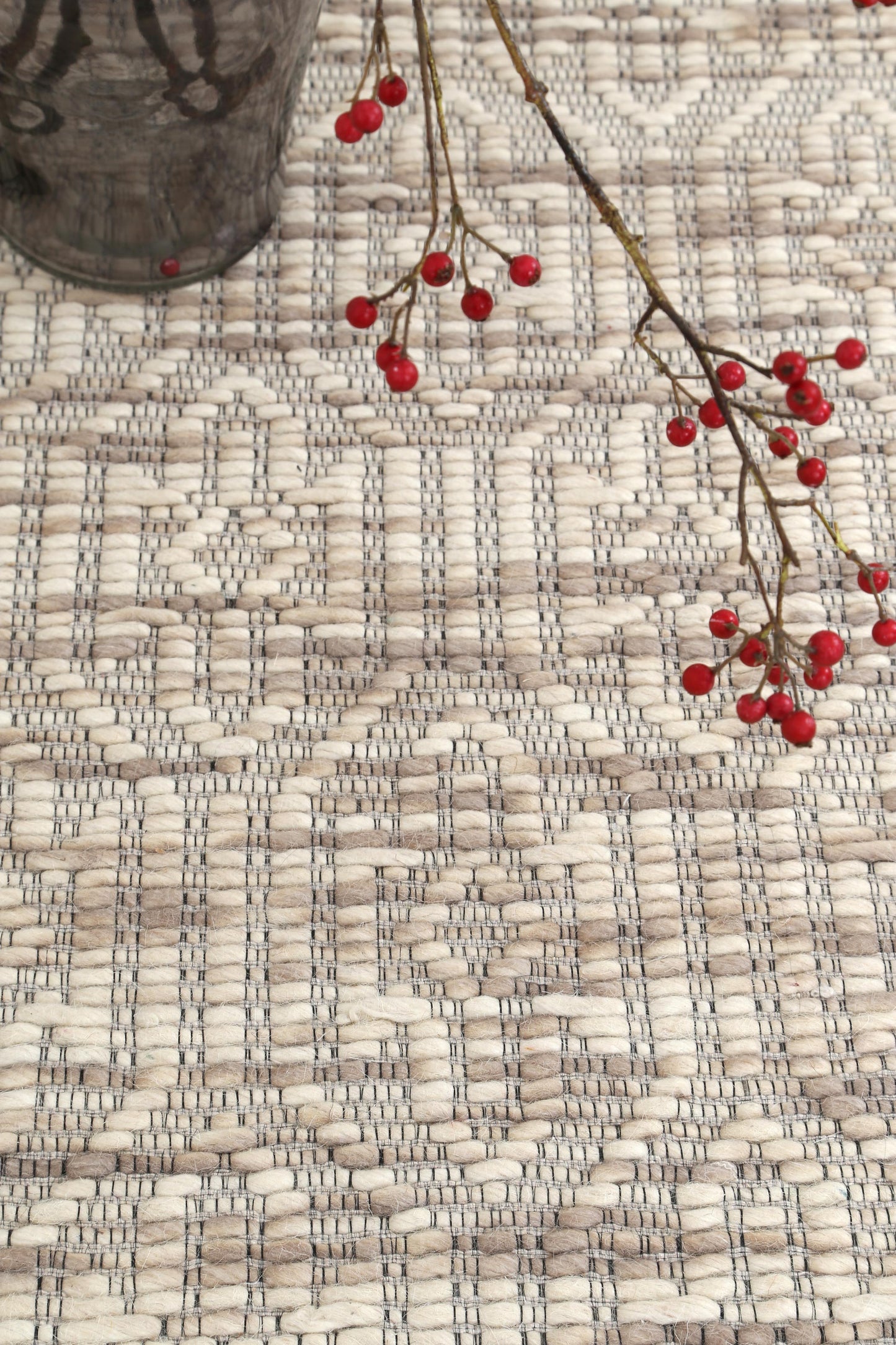 Bellora Geometric Beige Wool Rug