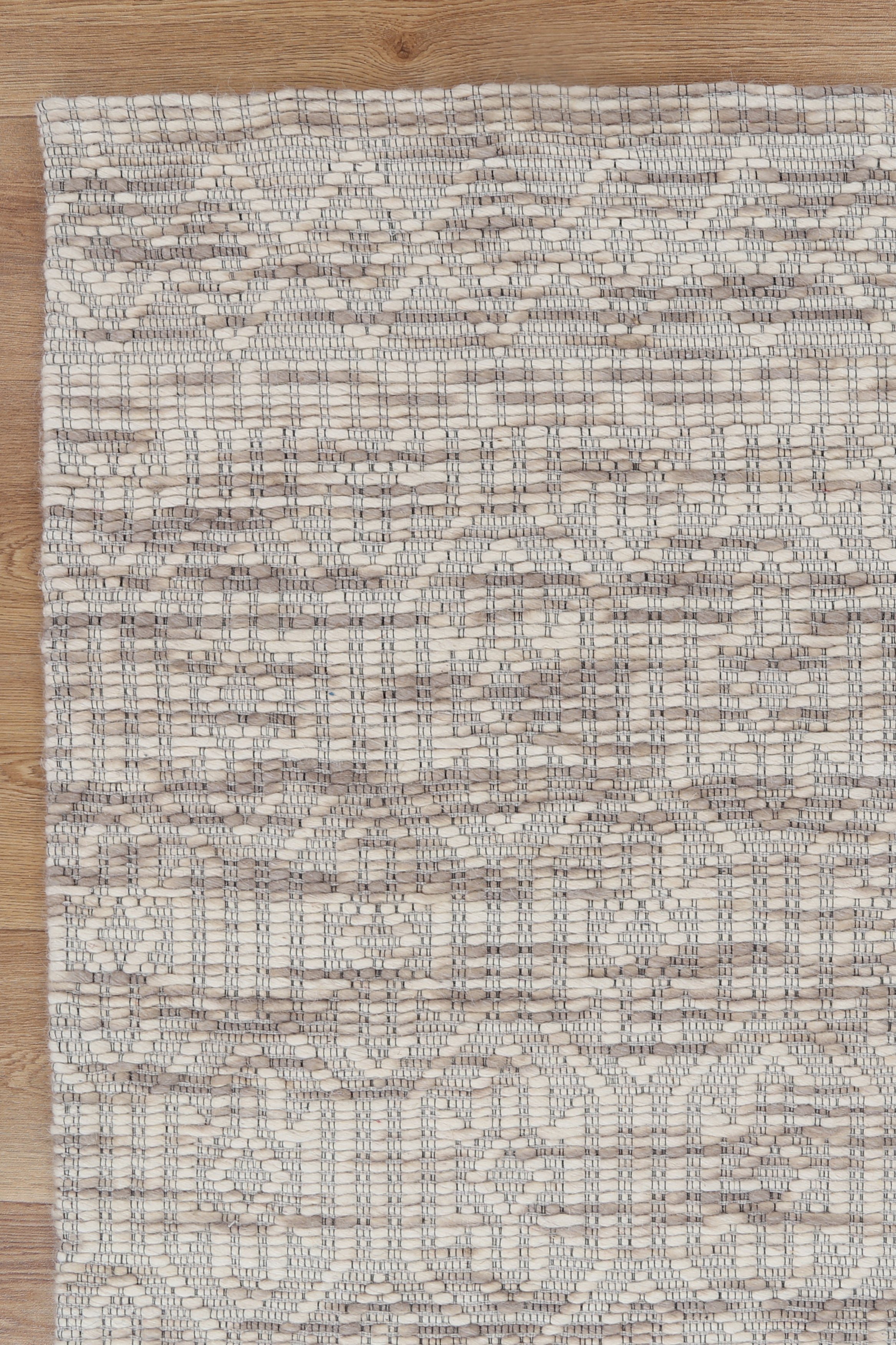 Bellora Geometric Beige Wool Rug