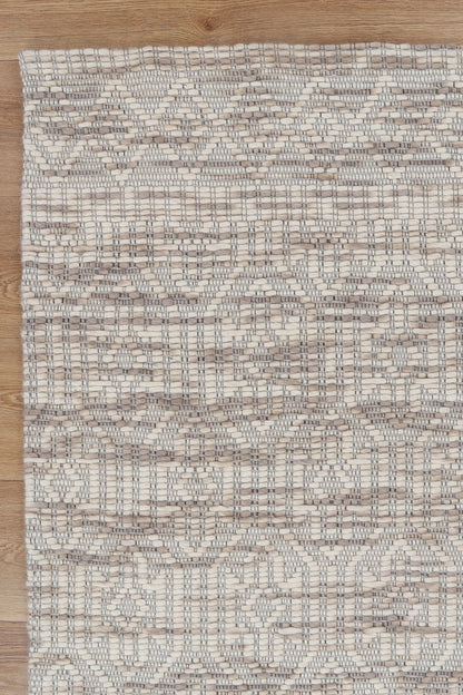 Bellora Geometric Beige Wool Rug