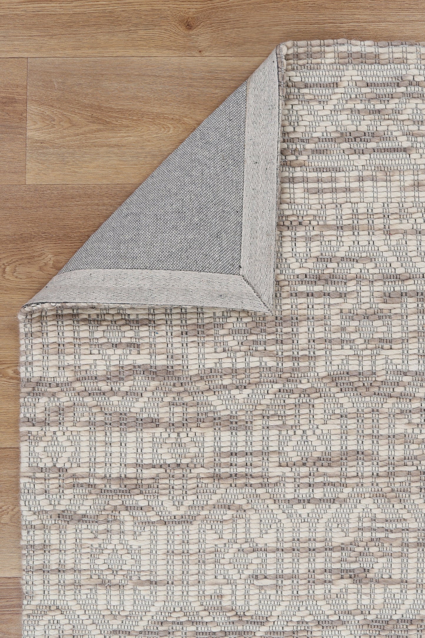 Bellora Geometric Beige Wool Rug