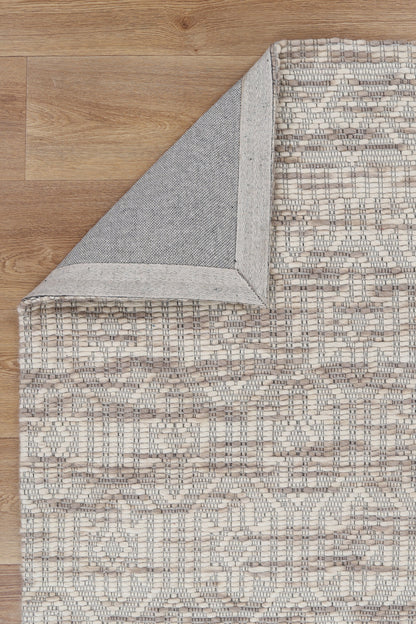 Bellora Geometric Beige Wool Rug