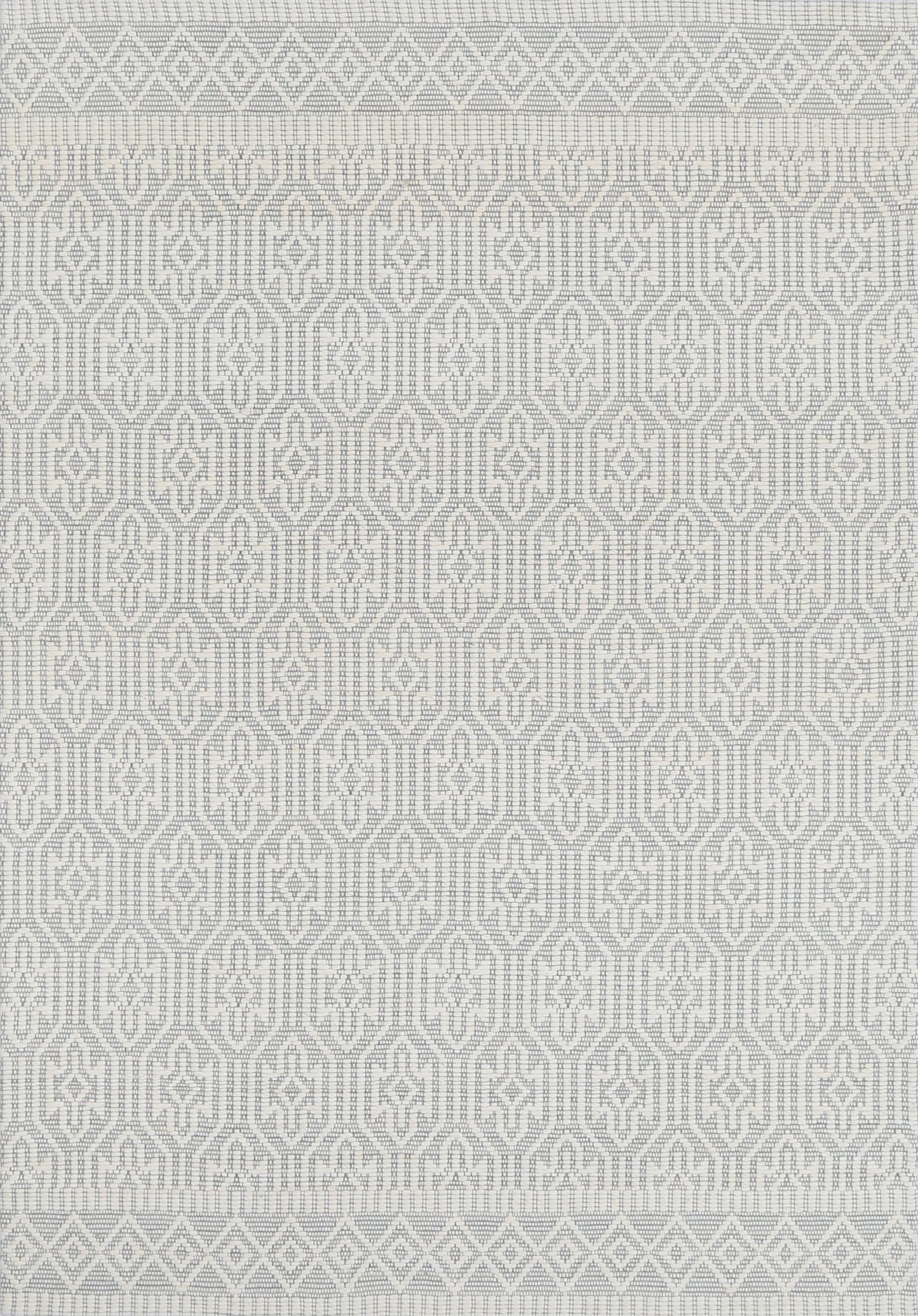 Bellora Geometric Light Grey Wool Rug