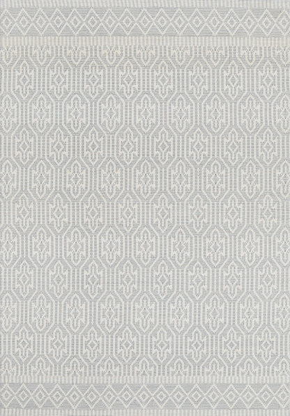 Bellora Geometric Light Grey Wool Rug