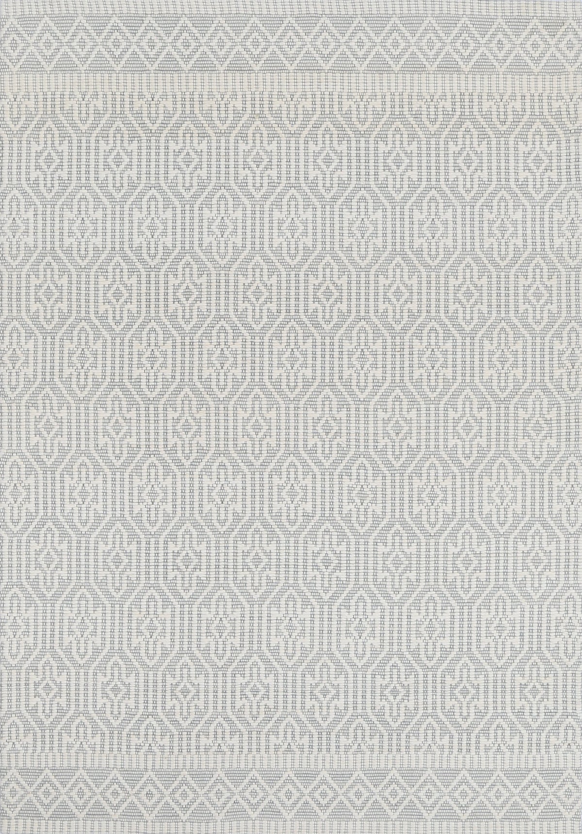 Bellora Geometric Light Grey Wool Rug