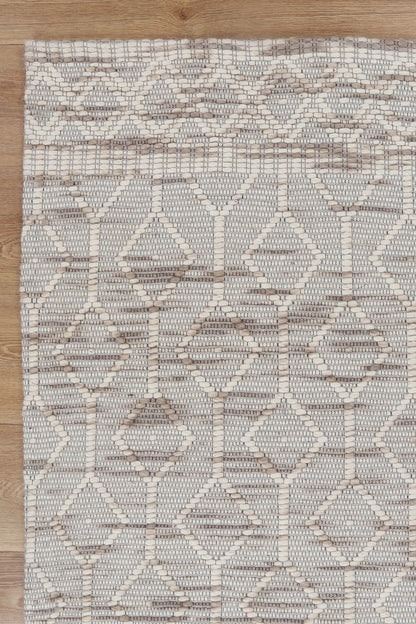 Bellora Lattice Beige Wool Rug