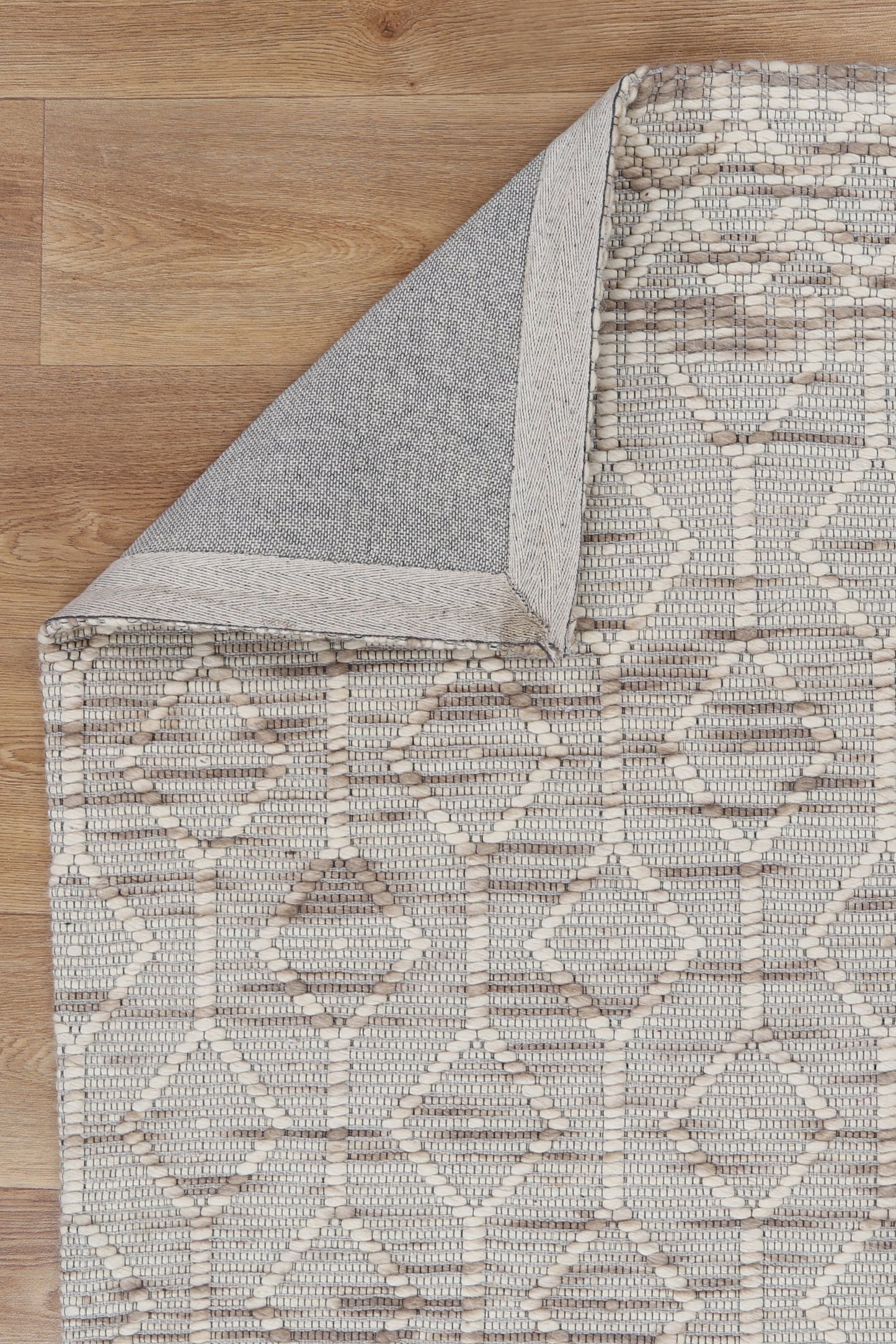 Bellora Lattice Beige Wool Rug