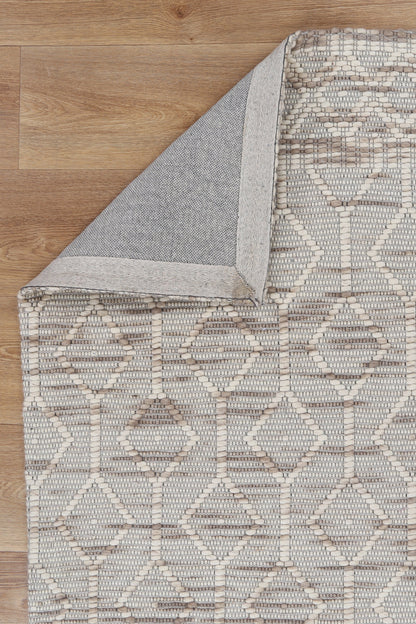 Bellora Lattice Beige Wool Rug