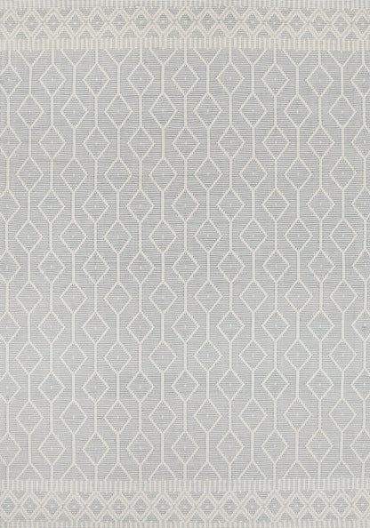 Bellora Lattice Light Grey Wool Rug