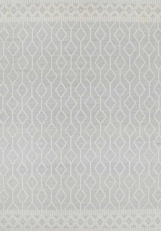 Bellora Lattice Light Grey Wool Rug