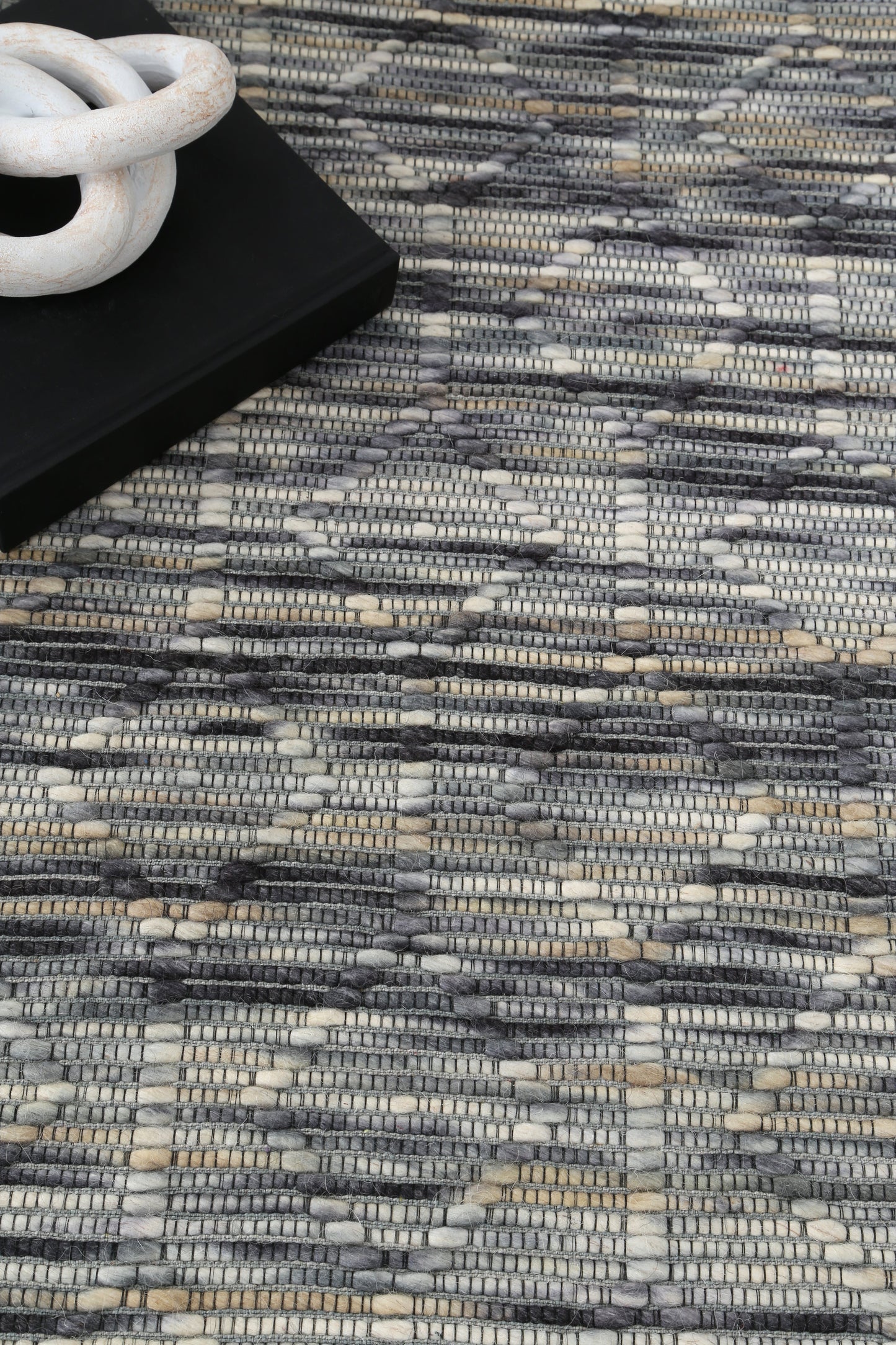 Bellora Lattice Stone Wool Rug