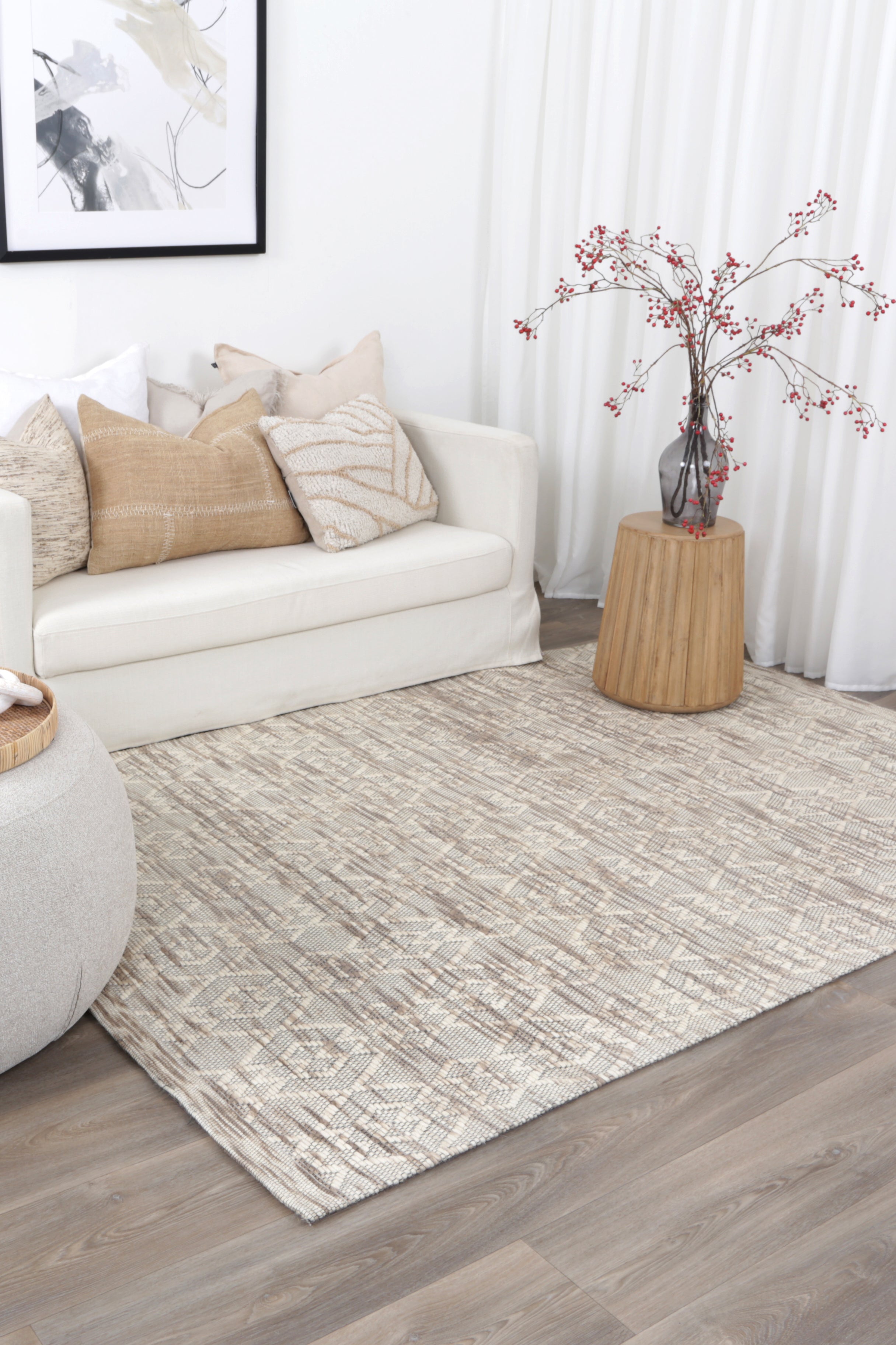 Bellora Diamond Beige Wool Rug