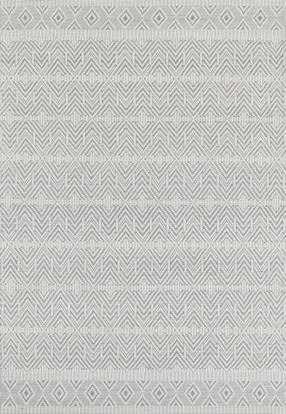 Bellora Chevron Light Grey Wool Rug
