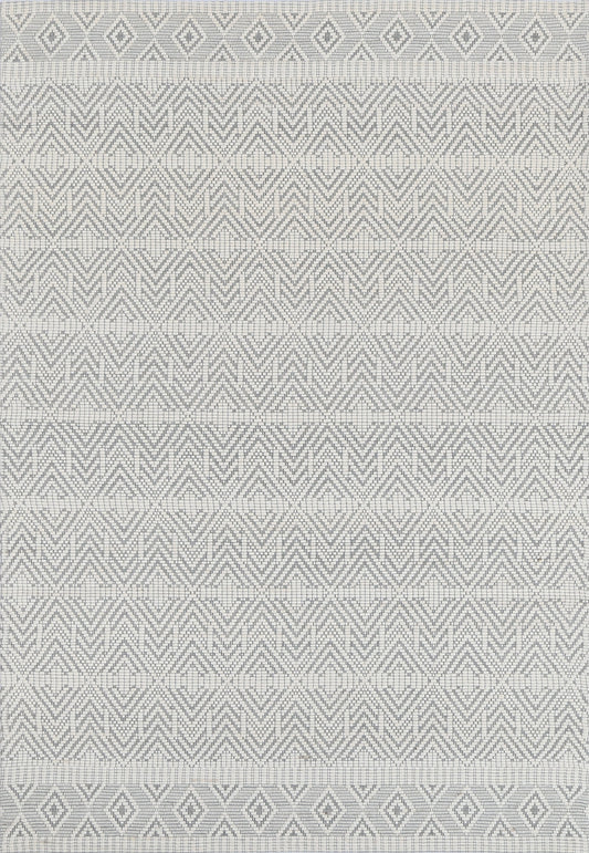 Bellora Chevron Light Grey Wool Rug