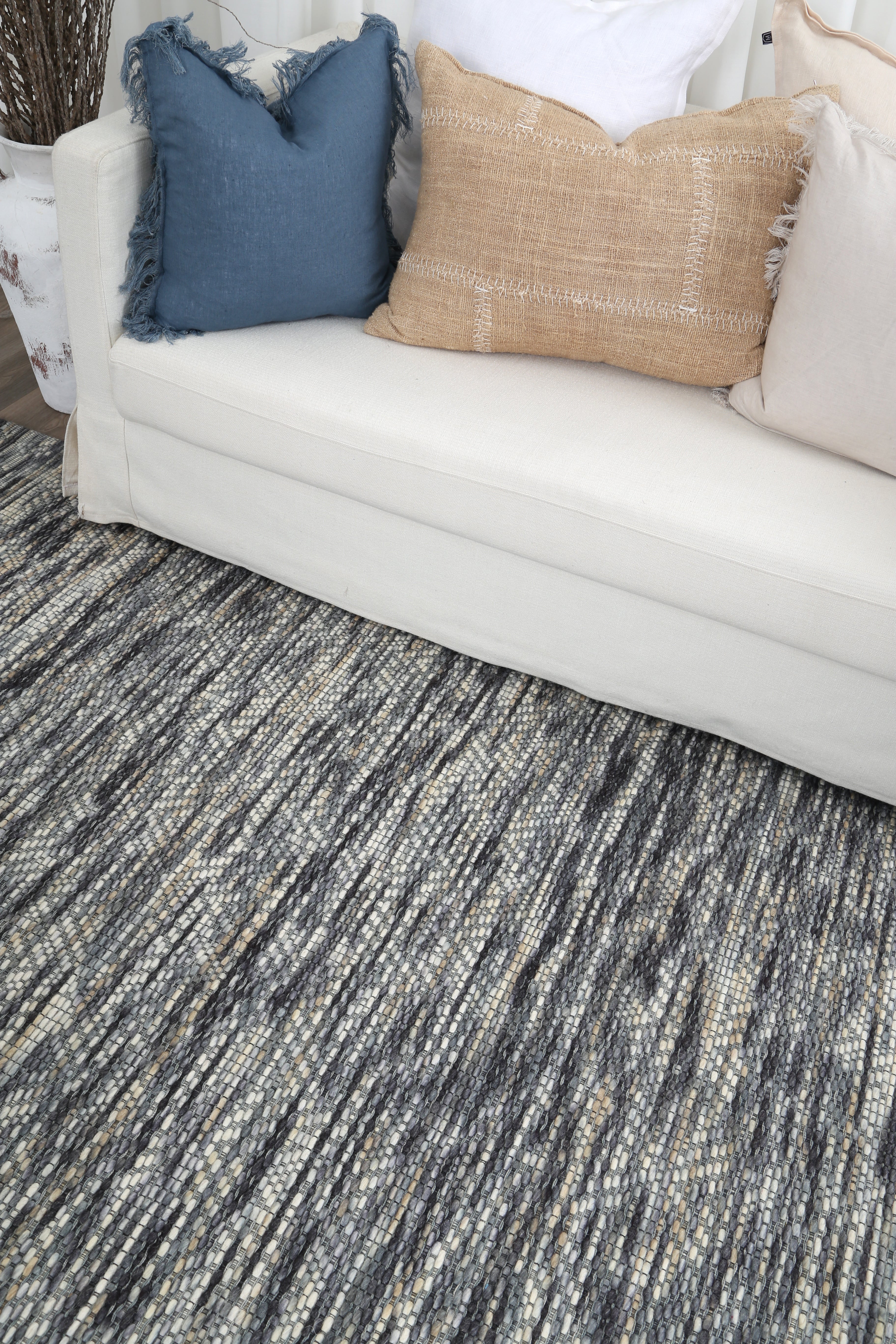 Bellora Chevron Stone Wool Rug