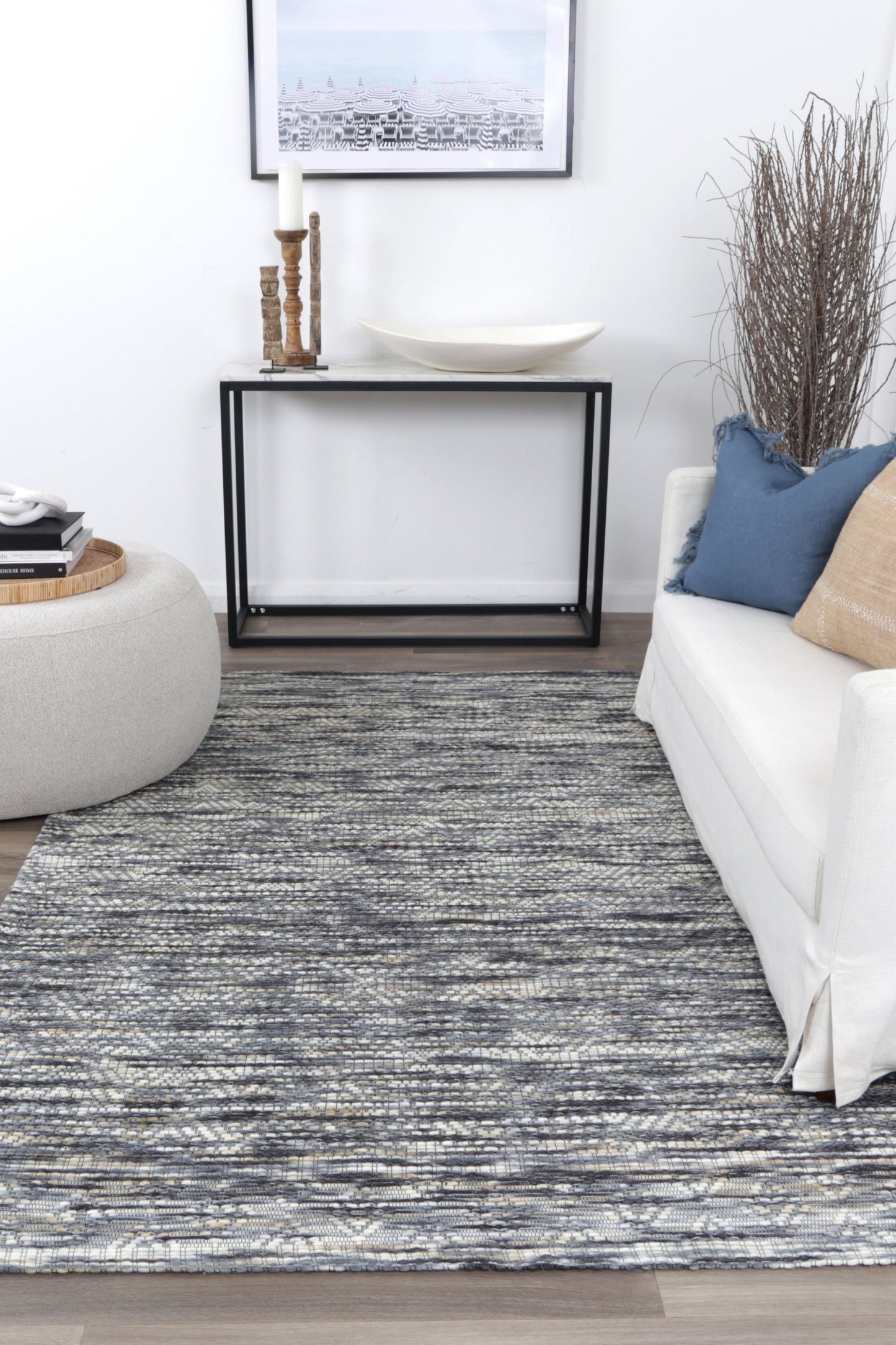 Bellora Chevron Stone Wool Rug