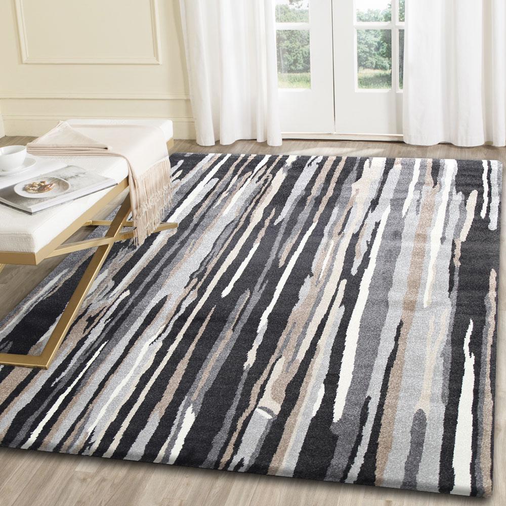 Umber Ismerie Black & Beige Abstract Rug – Rug & Rest