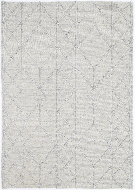Shoreline Interweave Tribal Grey Wool Rug