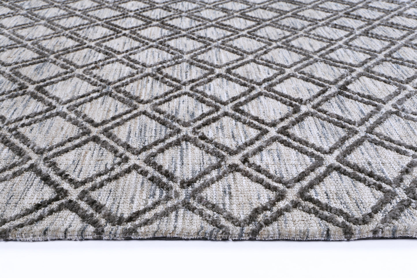 Estra Ajnala Charcoal & Beige Cotton Blend Rug