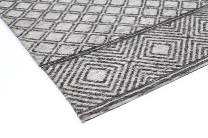 Estra Ajnala Charcoal & Beige Cotton Blend Rug