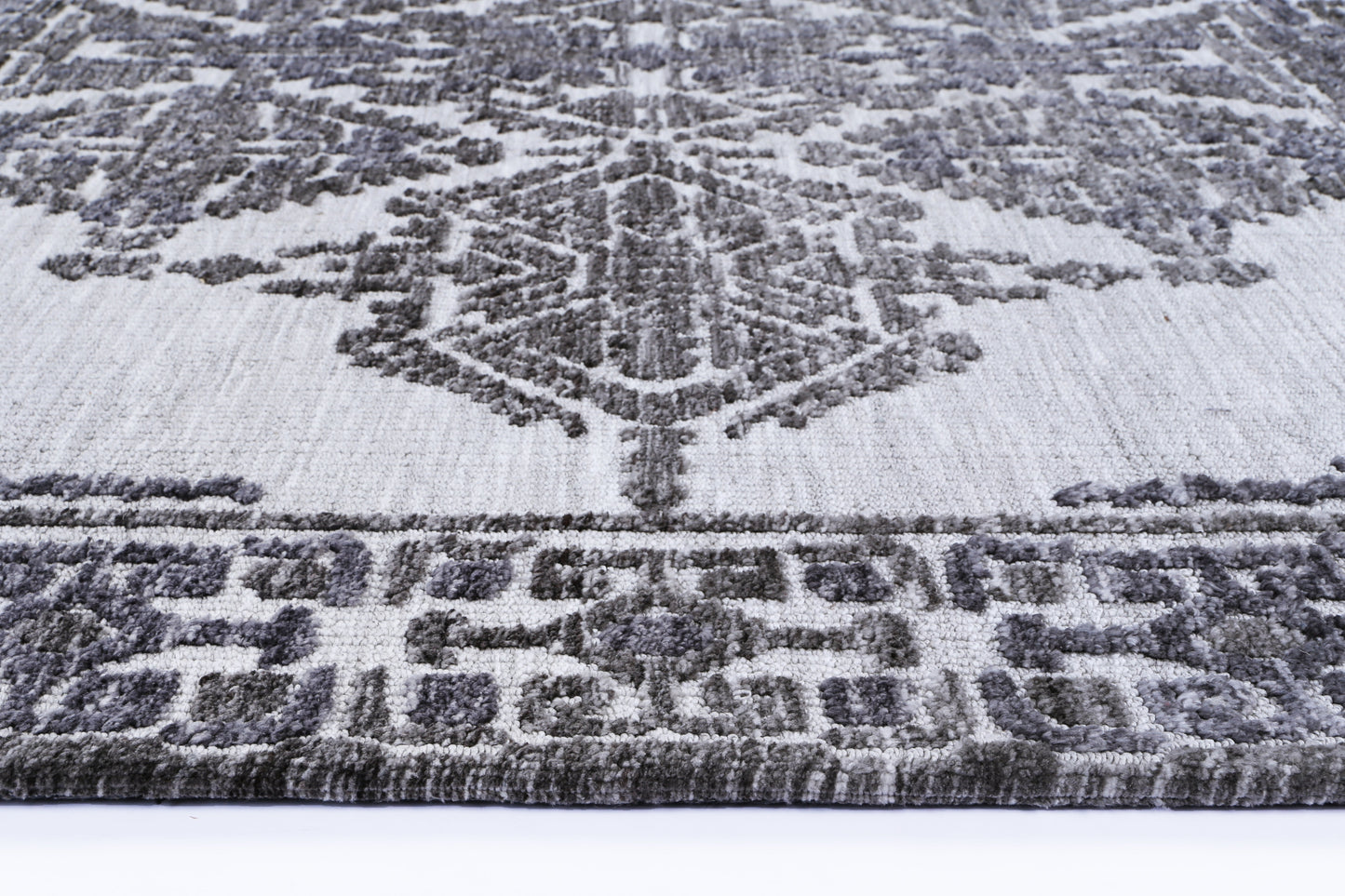 Estra Beas Grey Cotton Blend Rug