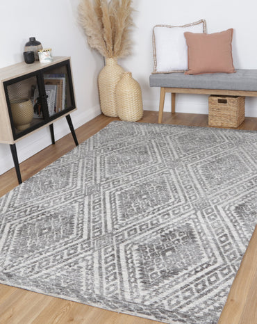 Estra Majitha Charcoal & Beige Cotton Blend Rug