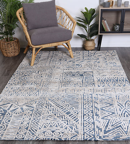 Estra Newburg Navy Tribal Rug